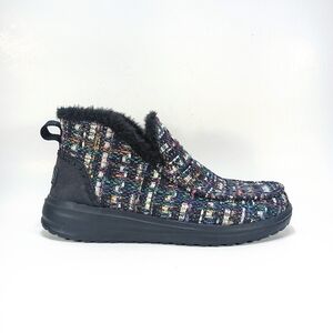 Hey Dude Denny Womens 8 Multicolor Textile Faux Fur Lined Slip On Ankle Boots